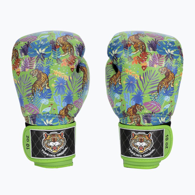 Top King Boxing Wild Tiger fekete/zöld bokszkesztyűk