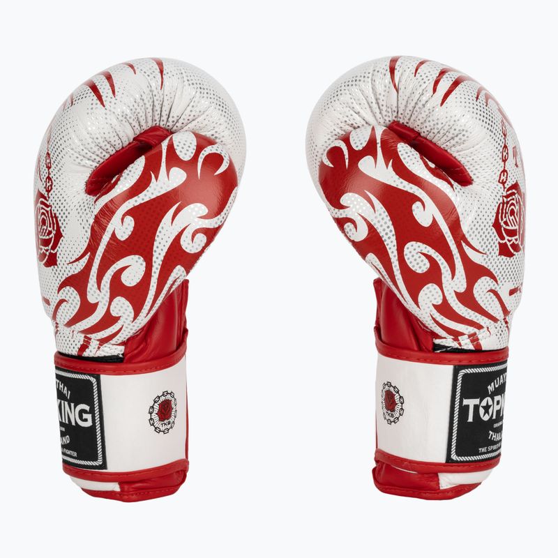 Top King Boxing Dragon piros/fehér bokszkesztyűk 3
