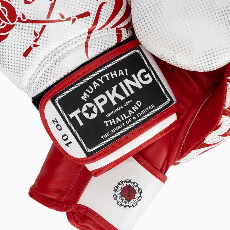 Top King Boxing Dragon piros/fehér bokszkesztyűk 4