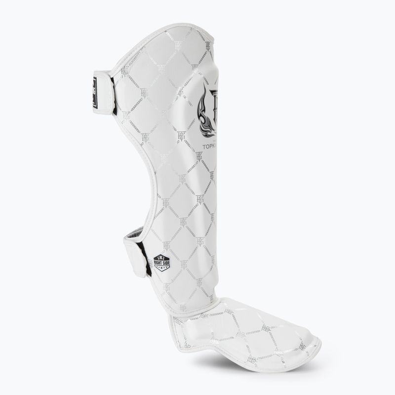 Top King Chain Semi Leather fehér/ezüst sípcsont- és lábfejvédők 2