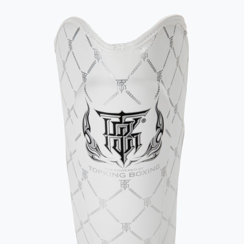 Top King Chain Semi Leather fehér/ezüst sípcsont- és lábfejvédők 5