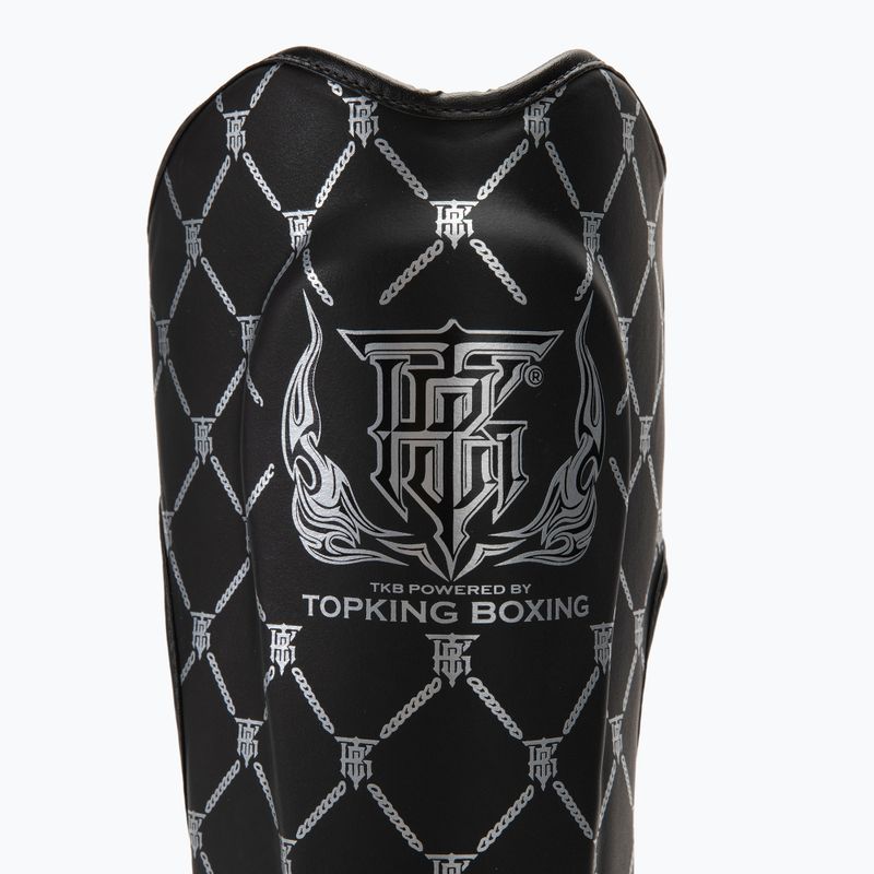 Top King Chain Semi Leather fekete/ezüst sípcsont- és lábfejvédők 3