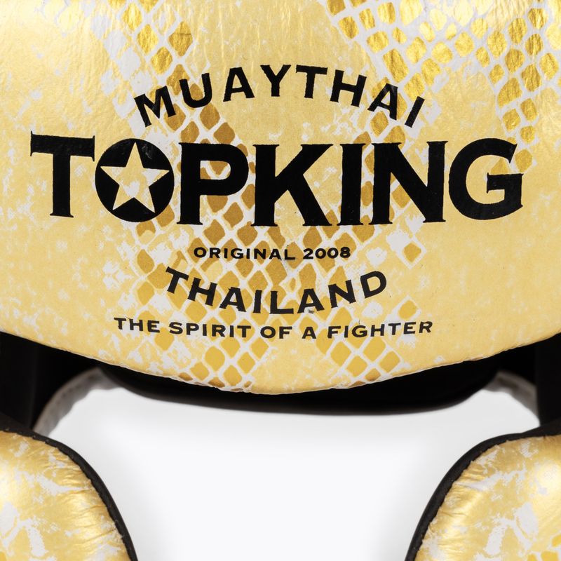 boksz fejvédő Top King Super Star white/gold 4