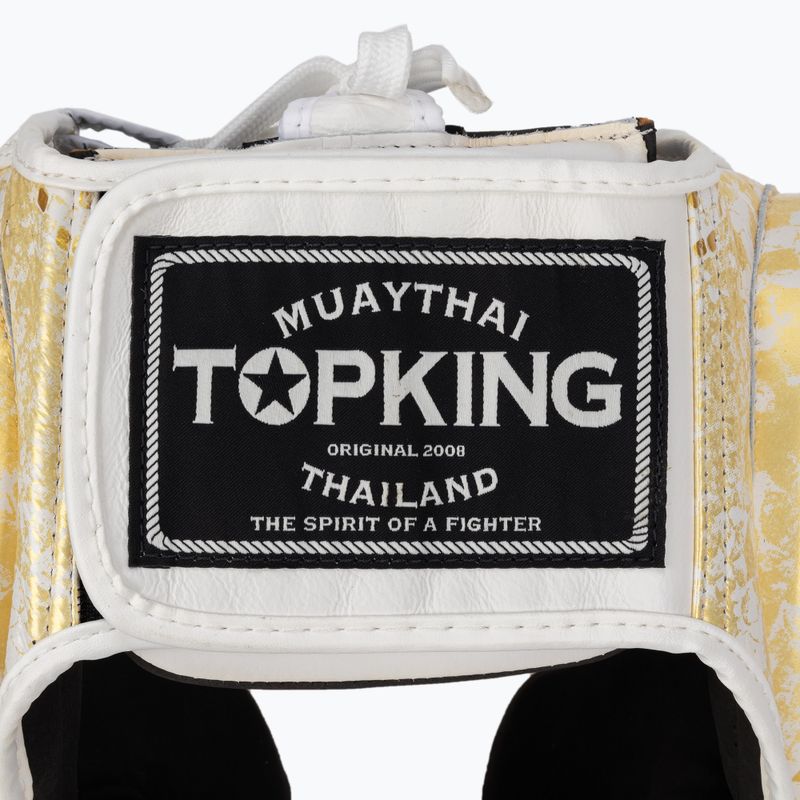 boksz fejvédő Top King Super Star white/gold 5