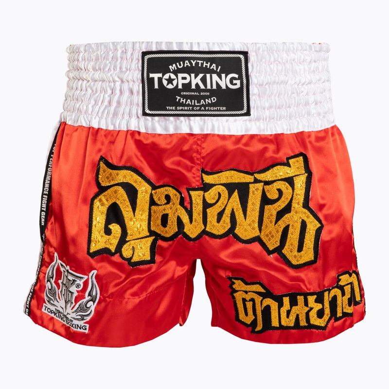 Top King Thai Boxing edző rövidnadrág piros/fehér