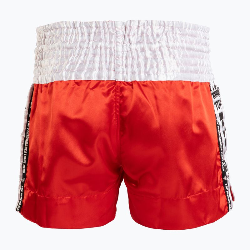 Top King Thai Boxing edző rövidnadrág piros/fehér 2