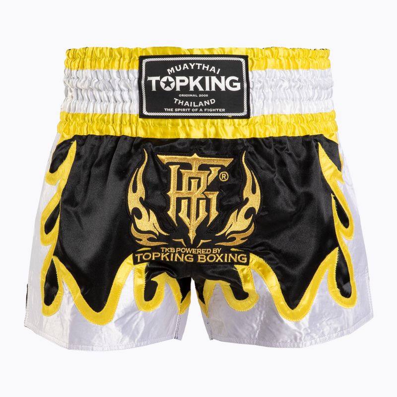 Top King Thai Boxing edző rövidnadrág fekete/arany/fehér