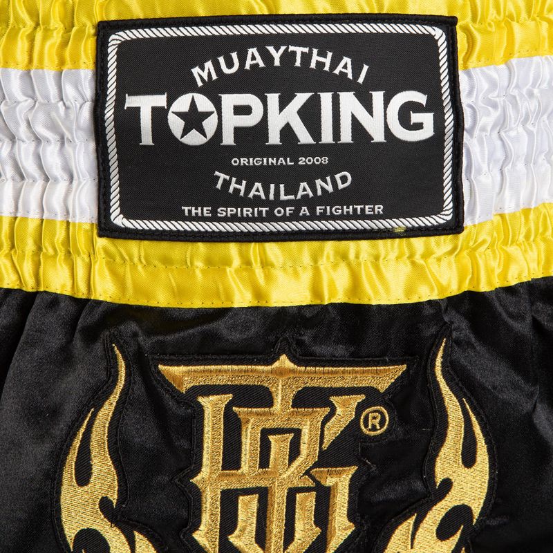 Top King Thai Boxing edző rövidnadrág fekete/arany/fehér 3