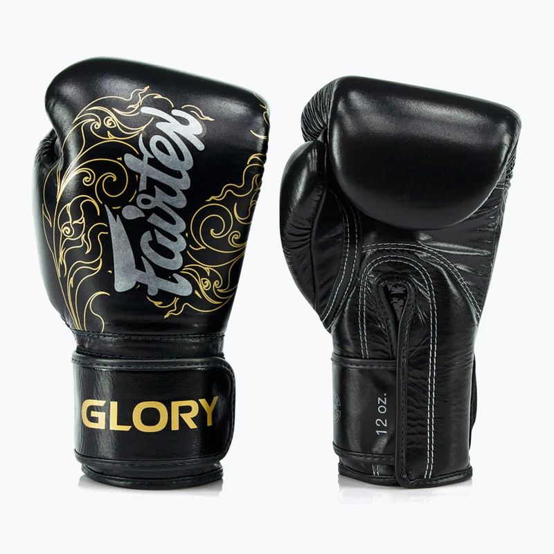 Boxkesztyű Fairtex Glory Kickboxing Competition Training Boxing black/gold