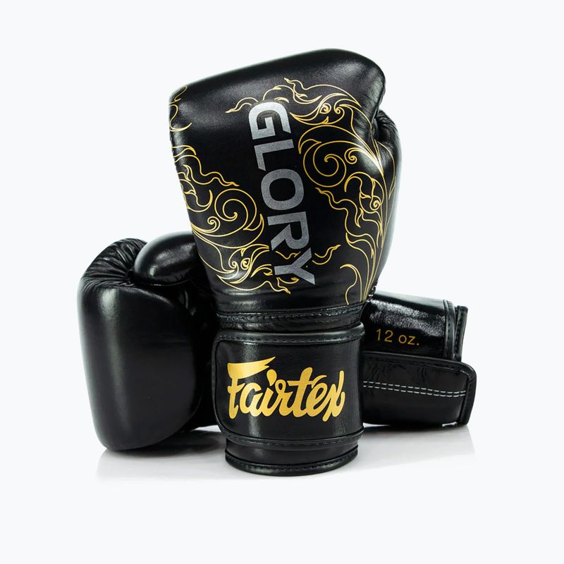 Boxkesztyű Fairtex Glory Kickboxing Competition Training Boxing black/gold 4