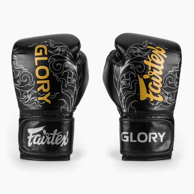 Boxkesztyű Fairtex Glory Kickboxing Competition Training Boxing black/silver 2