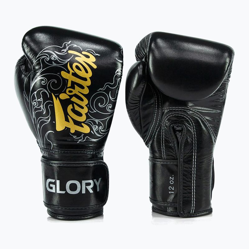 Boxkesztyű Fairtex Glory Kickboxing Competition Training Boxing black/silver