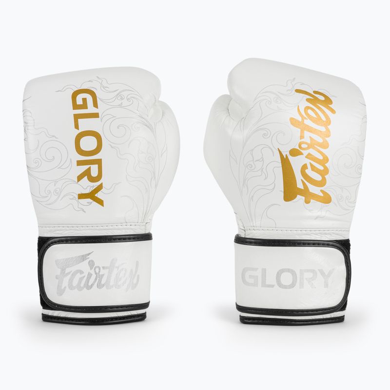 Boxkesztyű Fairtex Glory Kickboxing Competition Training Boxing white 2