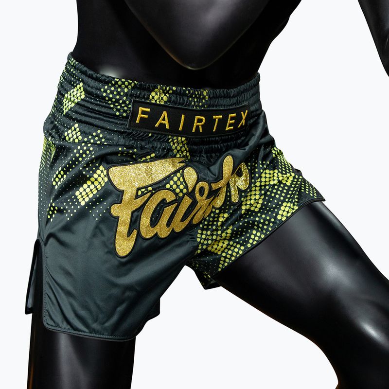 Fairtex Muay Thai edző rövidnadrág S1931 Heart of Gold fekete/arany 4