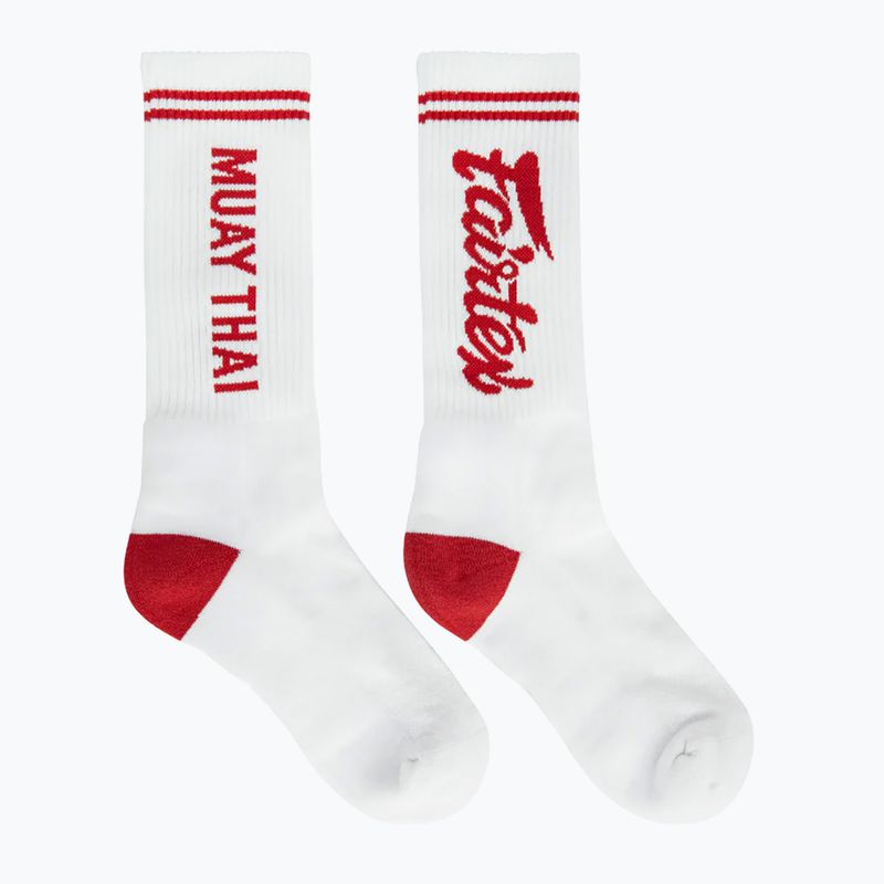 Fairtex "Muay Thai" zokni fehér/piros