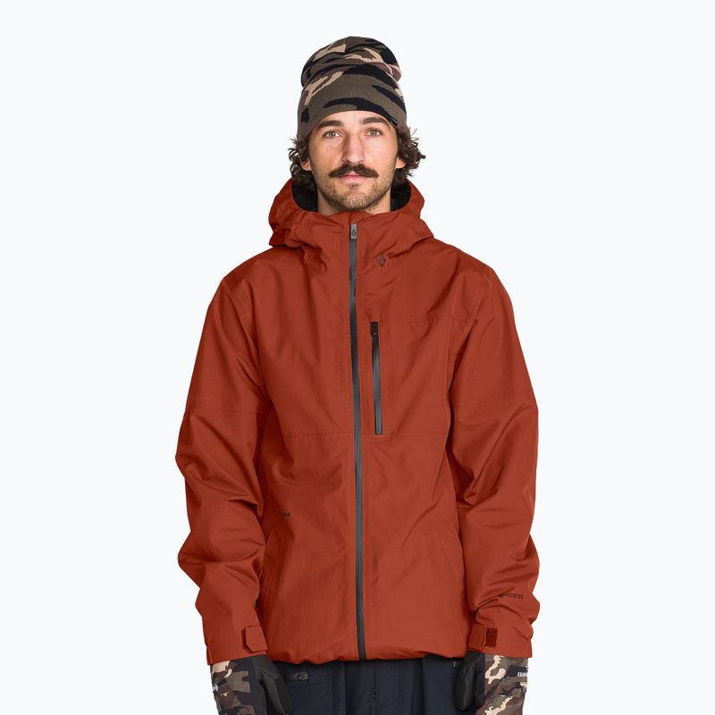 Férfi snowboarddzseki Volcom L Gore-Tex Jacket burnt orange