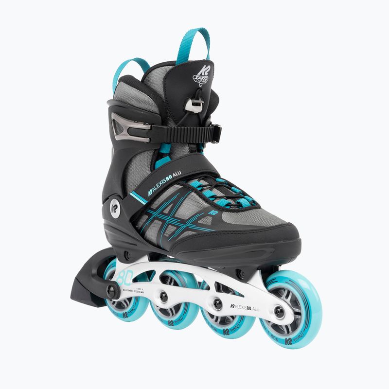 Női görkorcsolya K2 Alexis 80 Alu grey/cyan