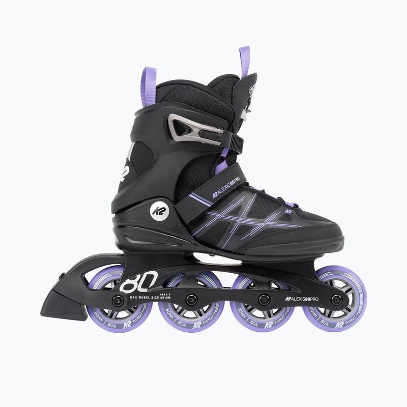 Női görkorcsolya K2 Alexis 80 Pro black/lavendar 9
