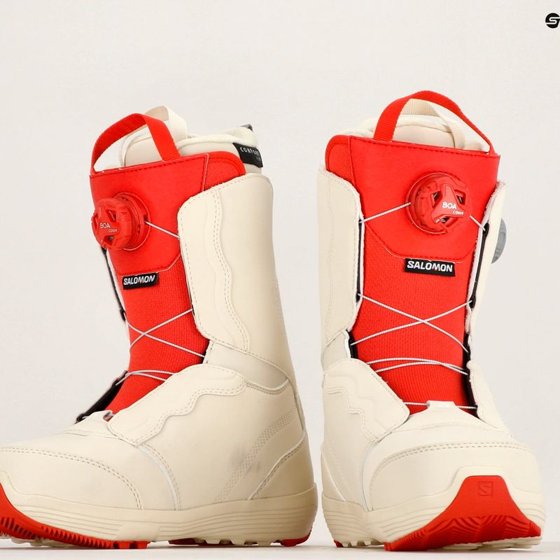 Női snowboard csizma Salomon Ivy Boa SJ Boa fehérített homok/mandulatej/aurora piros 11