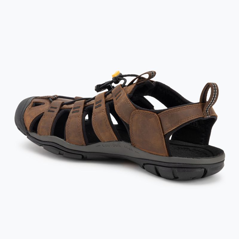 KEEN Clearwater Cnx Leather sötét föld/fekete férfi szandálok 3