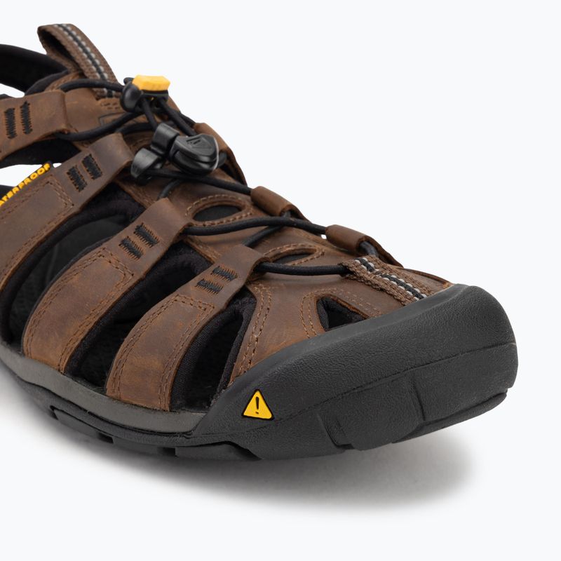 KEEN Clearwater Cnx Leather sötét föld/fekete férfi szandálok 7
