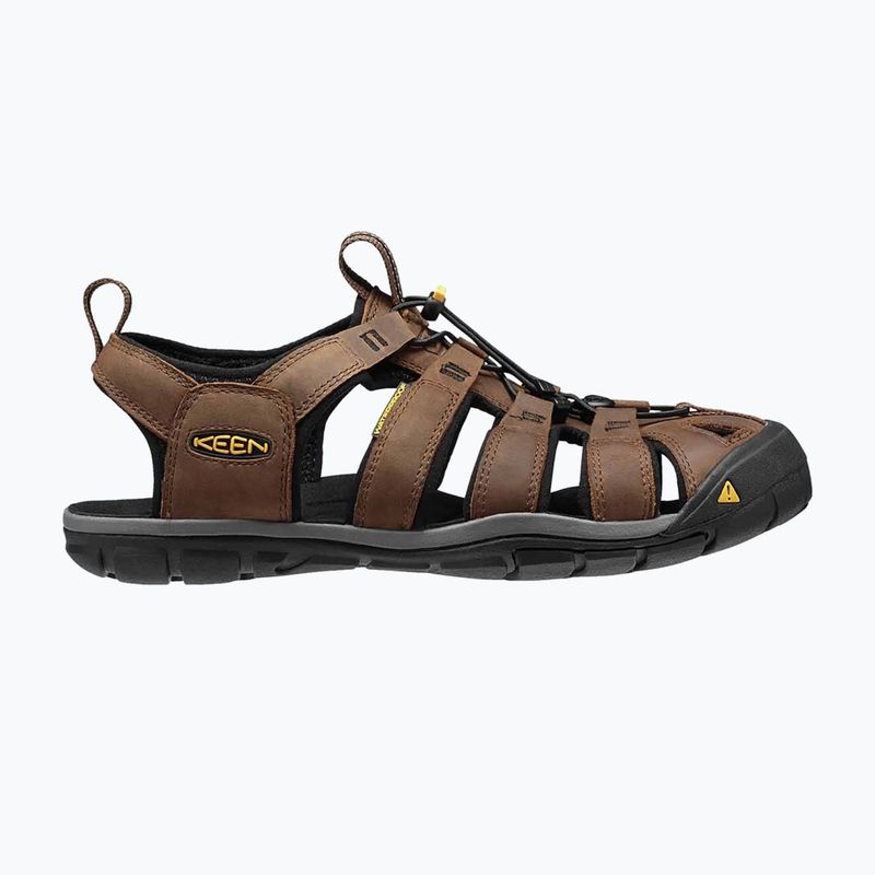 KEEN Clearwater Cnx Leather sötét föld/fekete férfi szandálok 8