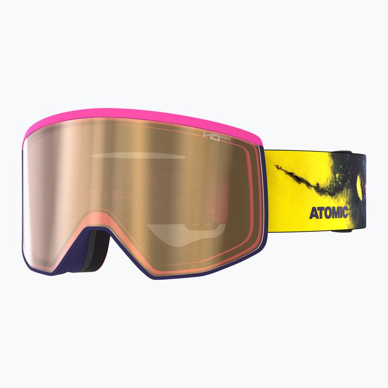 Gogle narciarskie Atomic Four Pro Signature NMC pink powder/amber gold hd photo/clear