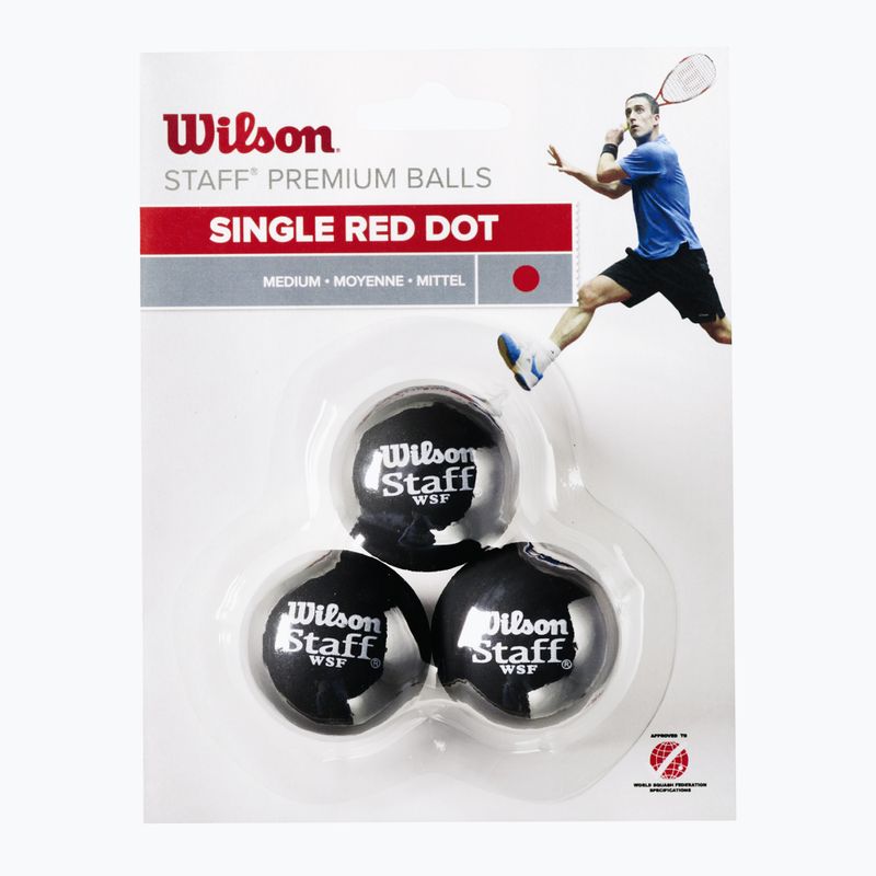 Wilson Staff Ball Red Dot squash labdák 3 db fekete. 2