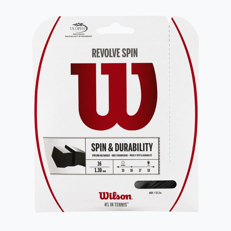 Wilson Revolve Spin 16 szett fekete WRZ957000+ Tenisz húr Wilson Revolve Spin 16 szett fekete WRZ957000+