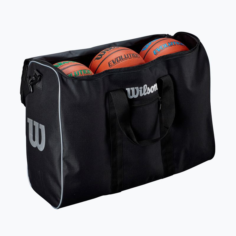Kosárlabda labdatáska Wilson Travel Basket 6 Ball black/silver 3