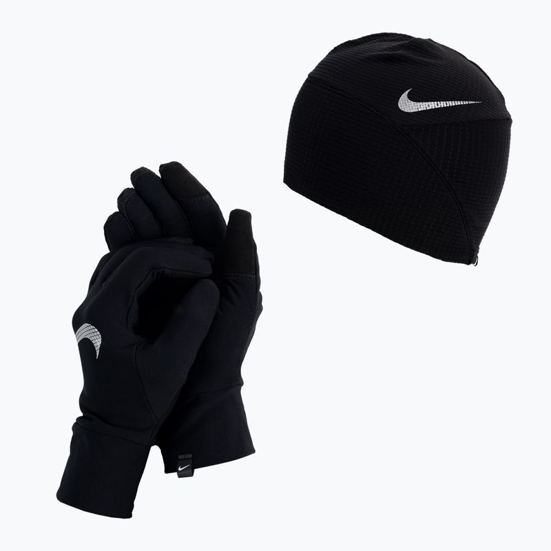 Nike Essential Running női sapka + kesztyű szett fekete N1000595-082