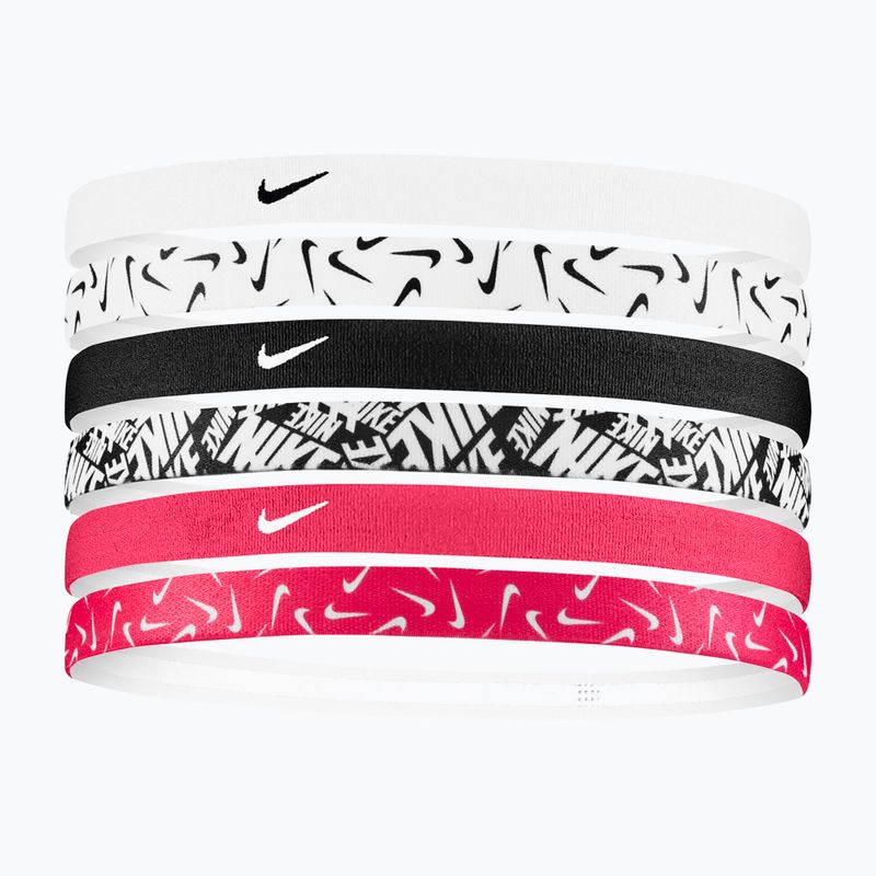 Fejpántok Nike Headbands Printed 6 szt. white/aster pink/black