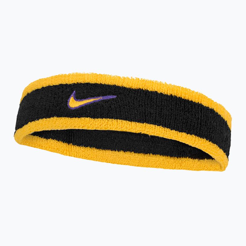 Frottír fejpánt Nike Swoosh Classic Headband black/court purple/university gold