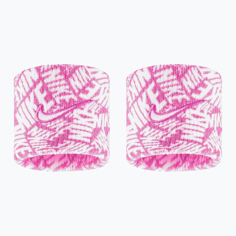 Frottír csuklópántok Nike Dri-Fit Swoosh Classic Printed Wristbands 2 db playful pink/white/white
