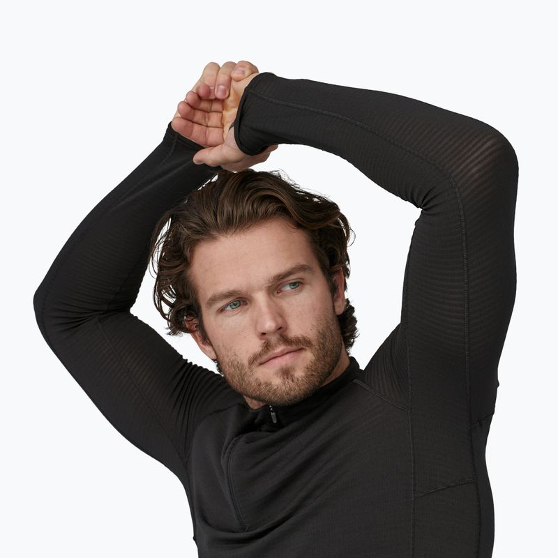 Férfi Patagonia Cap Thermal Weight Weight Zip Neck pulóver fekete 3