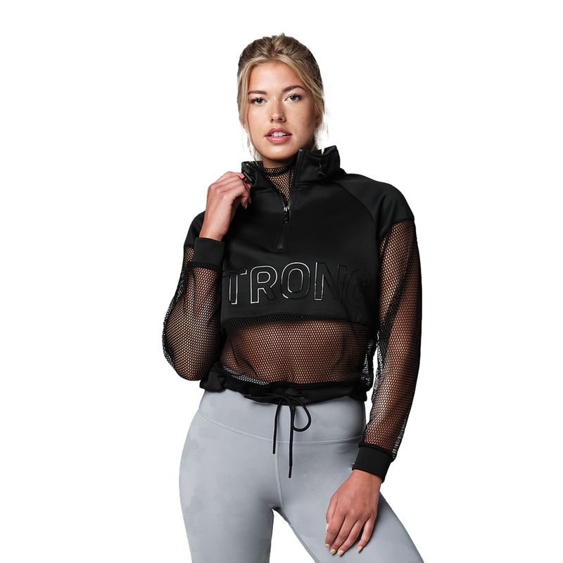 Női STRONG ID pulóver fekete Z1T02526