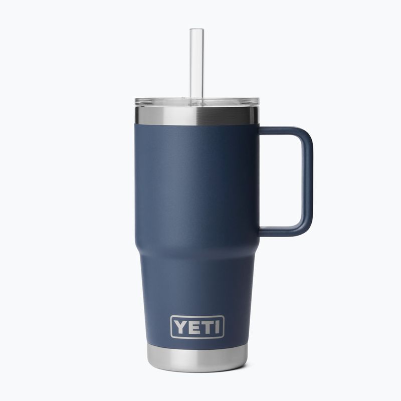 Termoszbögre YETI Rambler Straw 739 ml navy