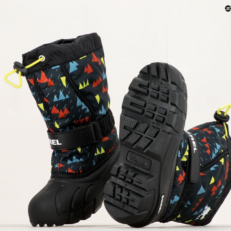 Sorel Flurry Print Boys fekete/fekete gyermek hócsizma 8