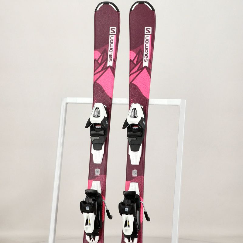 Gyermek lesiklás-síléc Salomon Lux Jr S + C5 bordeau/rózsaszín 12