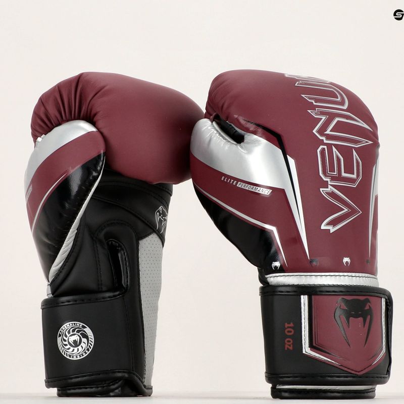 Bokszkesztyűk Venum Elite Evo burgundy/silver 6