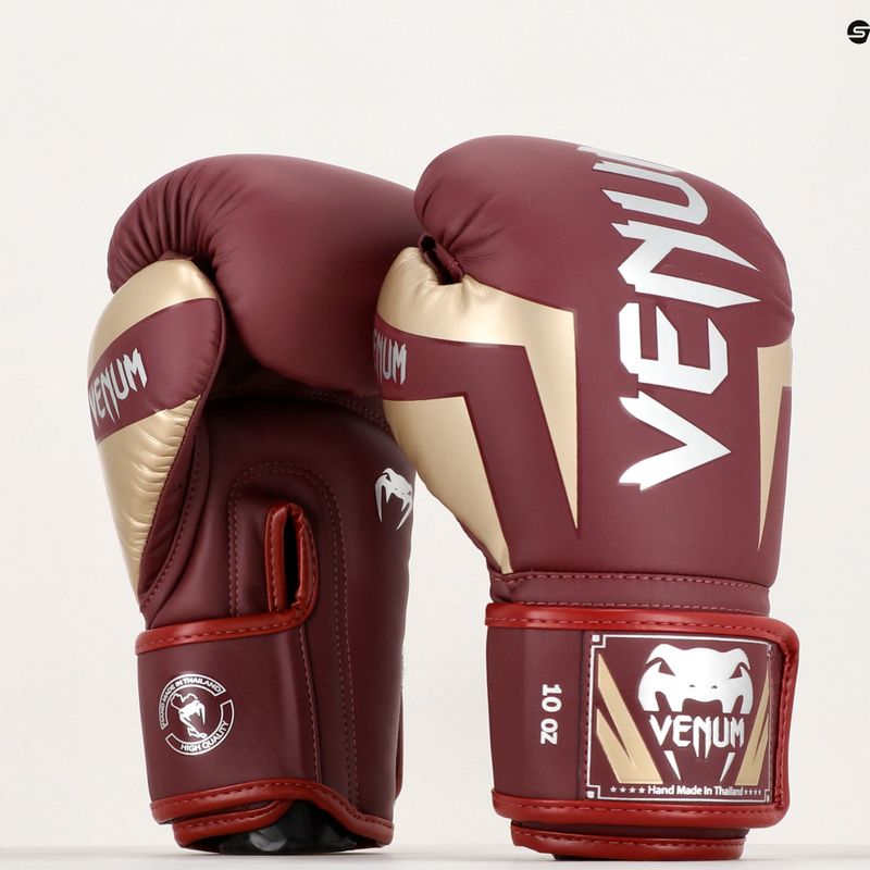 Bokszkesztyűk Venum Elite burgundy/gold 6