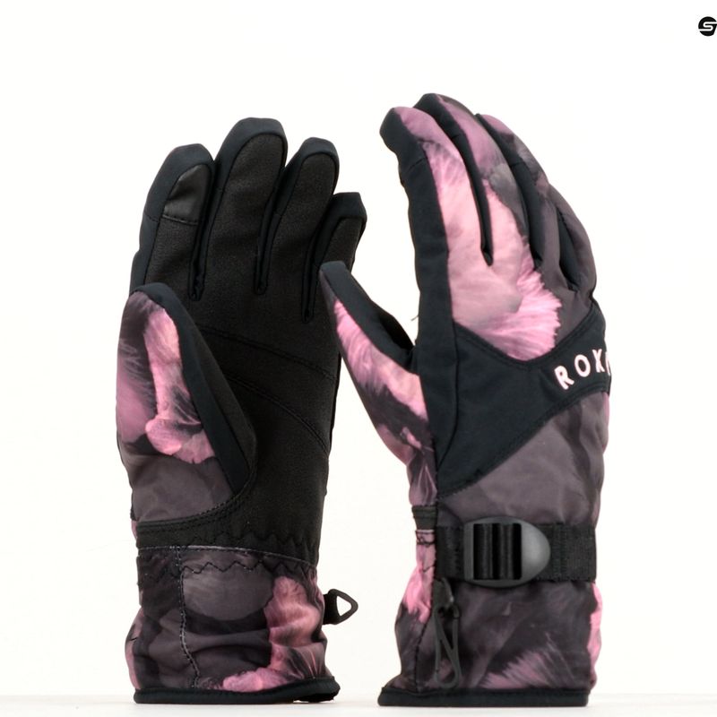 Női snowboard kesztyű ROXY Jetty true black pansy pansy pansy 5