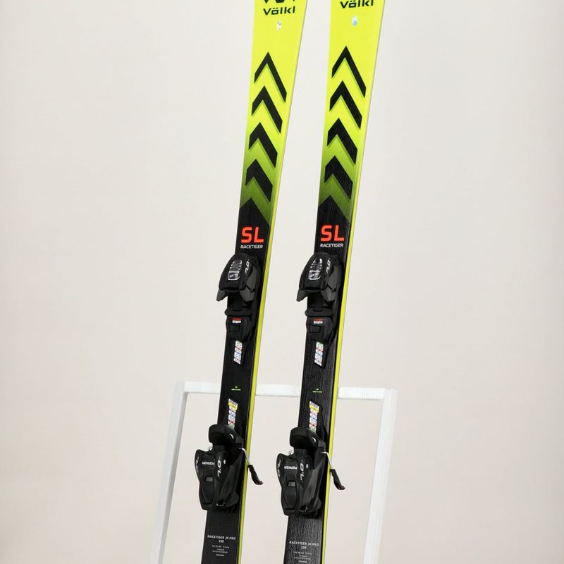 Gyermek lesiklás síléc Völkl Racetiger Junior Pro + 7.0 VMotion Jr flo sárga/fekete 7