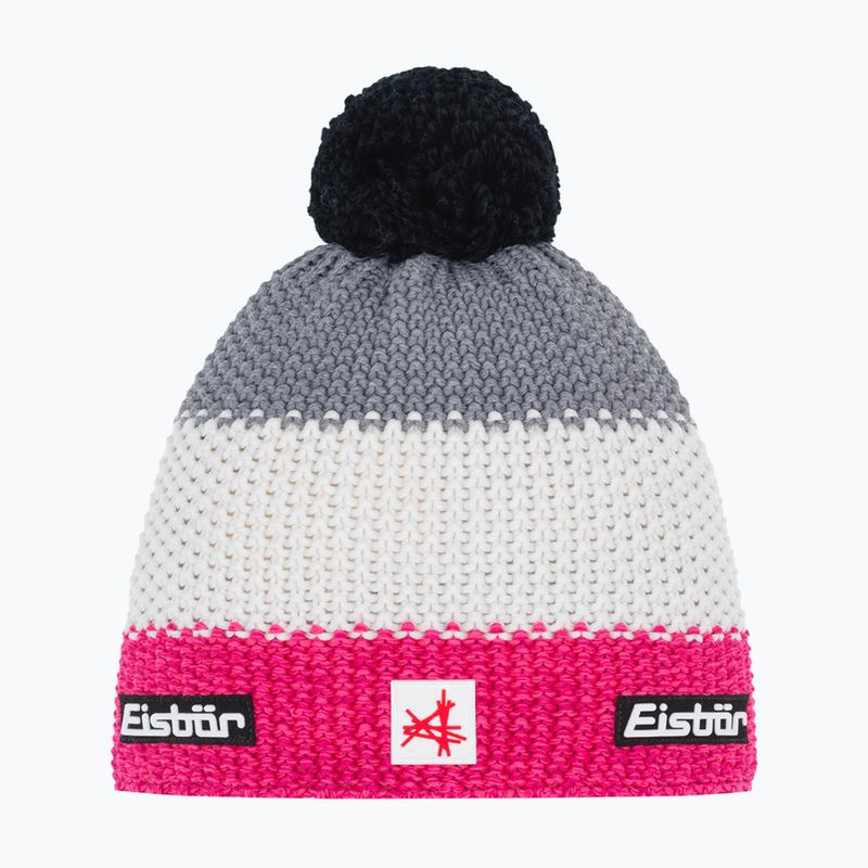 Téli sapka Eisbar Star Pompon SA pink melange/white/grey