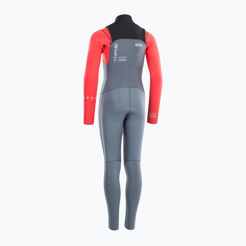 Gyerek úszóruha ION Capture 5/4 Front Zip steel blue/red 2