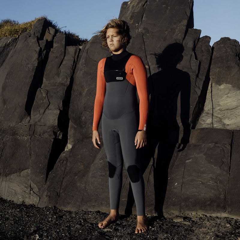 Gyerek szörfruha ION Capture 4/3 Front Zip Jr steel blue/red 5