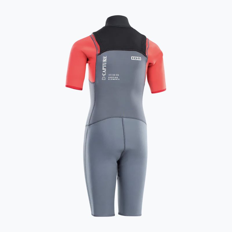 Gyerek szörfruha ION Capture 2/2 Shorty Back Zip Jr steel blue/red 2