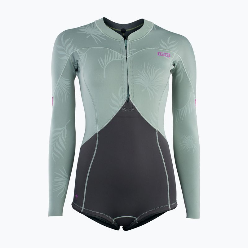 Női neoprén ruha ION Amaze Hot Shorty 1.5 Front Zip light olive