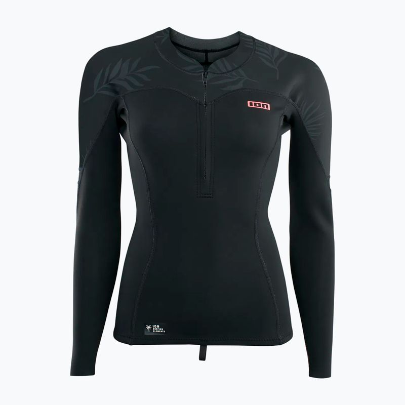 Női úszó hosszú ujjú ION Neo Zip Top 1.5 fekete