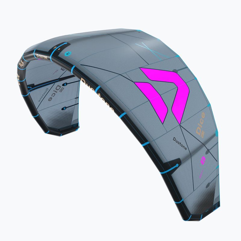 Kitesurf sárkány Duotone Dice SLS dark grey/pink 2